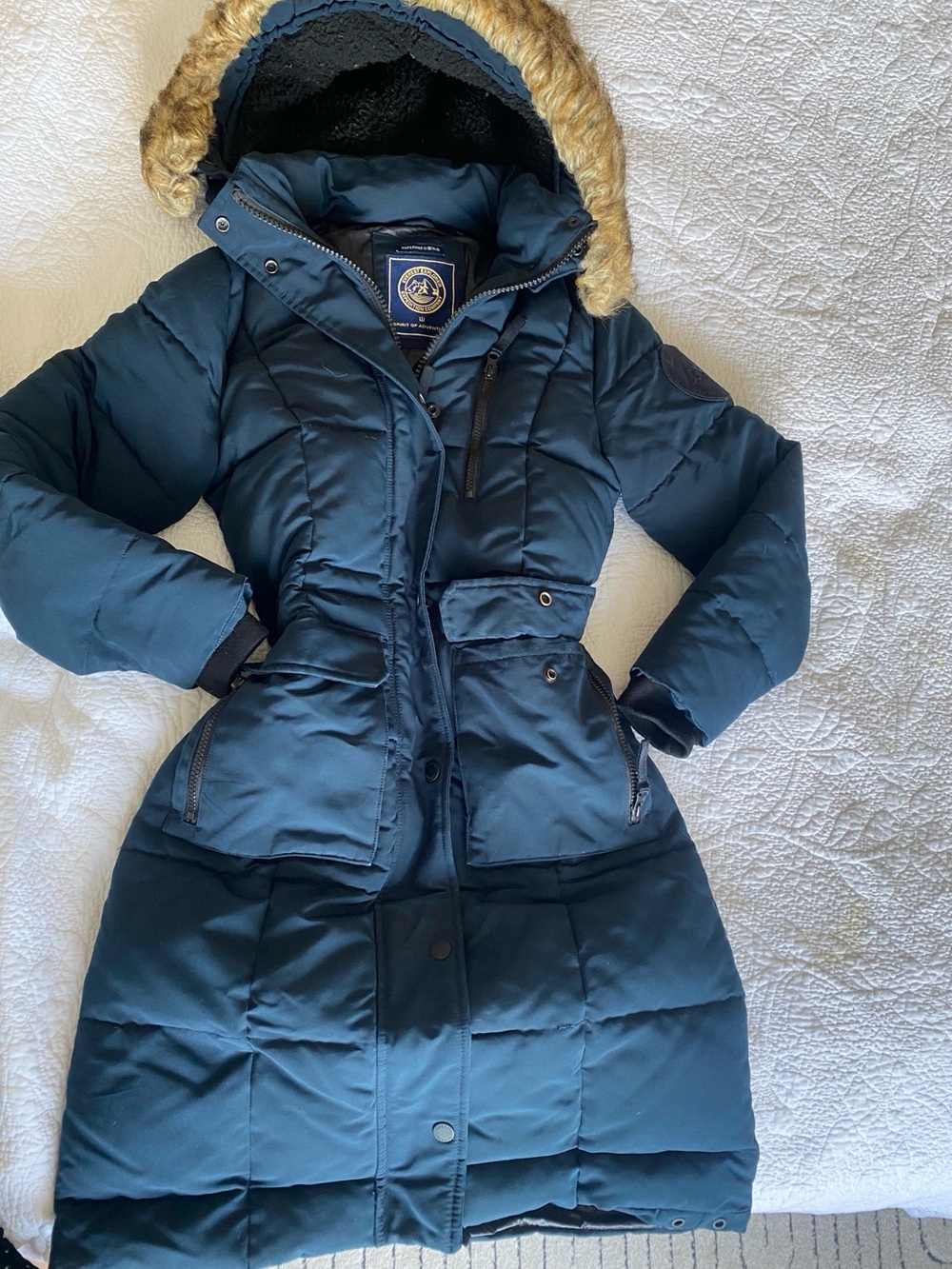 SUPERDRY Women’s Long Down Puffer Coat Faux Fur Hood Winter Parka
Superdry long - Picture 2 of 7